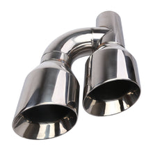 Load image into Gallery viewer, Dual 2.5" Inlet to Quad 4" Outlet H-type Exhaust Tips – Dual Wall, Slant Cut, Stainless Steel