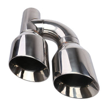 Load image into Gallery viewer, Dual 2.5" Inlet to Quad 4" Outlet H-type Exhaust Tips – Dual Wall, Slant Cut, Stainless Steel