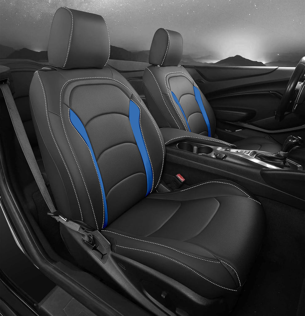 Custom Fit Seat Covers for Chevy Camaro Coupe (LT/LS/RS/SS)(2016-2025) – Full Set, Waterproof Faux Leather