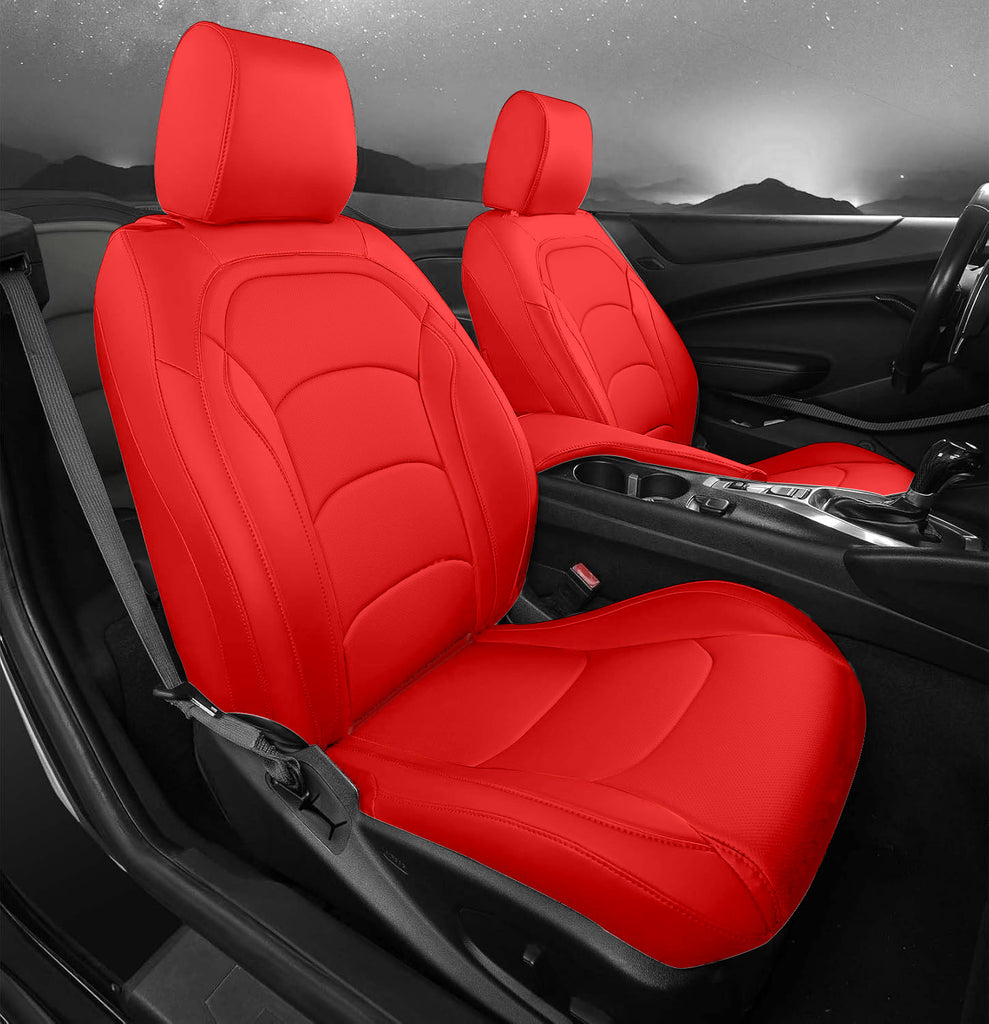 Custom Fit Seat Covers for Chevy Camaro Coupe (LT/LS/RS/SS)(2016-2025) – Full Set, Waterproof Faux Leather