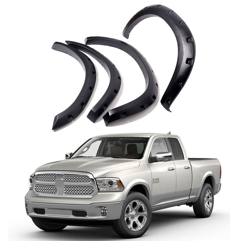 Fender Flares Compatible with 2002-2024 Dodge Ram 1500, Matte Black Wheel Arch Cover Protector, Set of 4