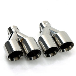Custom Chrome Dual Slant-Cut Stainless Steel Exhaust Tip – 10