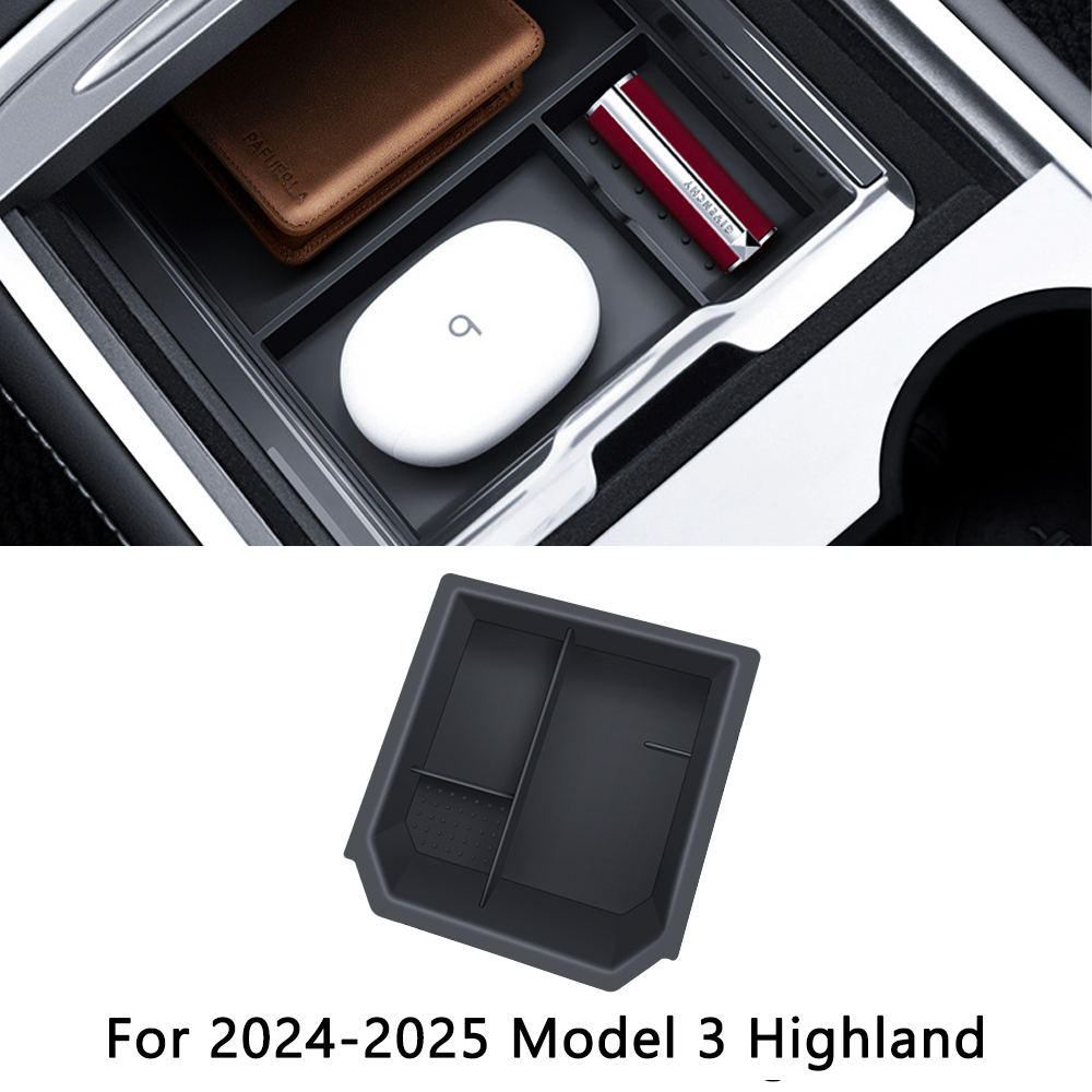 Tesla Model 3/Y Custom Storage Organizer 10-Piece Set - Highland/Juniper Floor Mats+Trunk Bucket+Phone Holder
