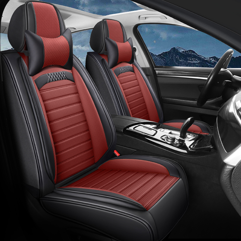 Car Universal Seat Covers Full Set, Breathable and Waterproof Napa Leather Car Seat Cover Fit for Cars, Sedans, SUVs, Trucks