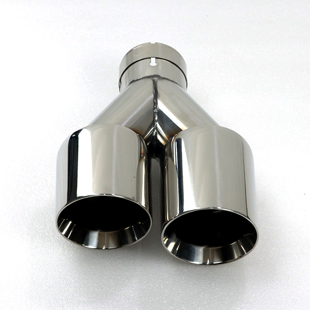 Custom Chrome Dual Slant-Cut Stainless Steel Exhaust Tip – 10" Long Universal Bolt-On Pickup Exhaust Pipe