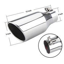 Load image into Gallery viewer, Universal Diesel Truck Angled Black 4 inch Inlet 5 inch Outlet Exhaust Tip Stainless Steel