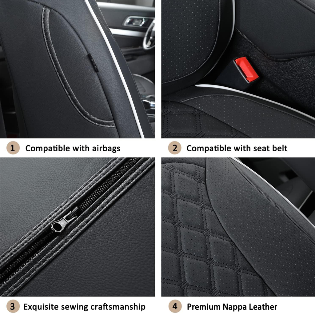 Amancarport Custom Fit Car Seat Covers Full Set For Ford Explorer 6-7 Seats (2020-2025)