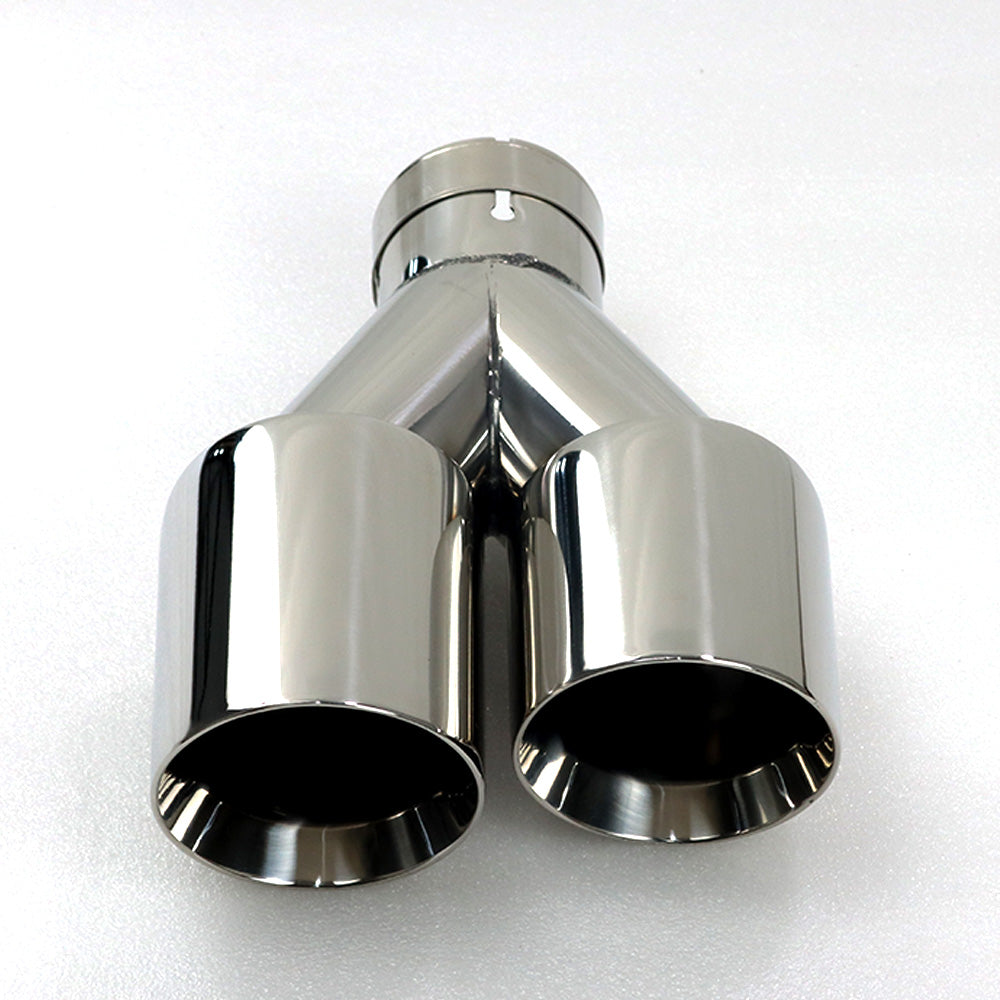 Custom Chrome Dual Slant-Cut Stainless Steel Exhaust Tip – 10" Long Universal Bolt-On Pickup Exhaust Pipe
