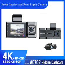 Load image into Gallery viewer, 2025 New Car Dash Cam - 3 Views, 4K+1K Resolution, High-Quality Night Vision, Wi-Fi & GPS