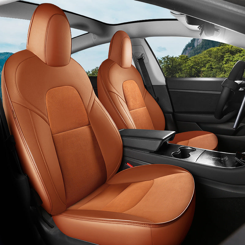 Custom Alcantara Leather Seat Cover For Tesla Model 3/Highland/Y/Juniper (2016-2025) - Full Set