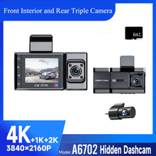 Load image into Gallery viewer, 2025 New Car Dash Cam - 3 Views, 4K+1K Resolution, High-Quality Night Vision, Wi-Fi & GPS