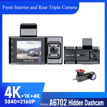 Load image into Gallery viewer, 2025 New Car Dash Cam - 3 Views, 4K+1K Resolution, High-Quality Night Vision, Wi-Fi & GPS