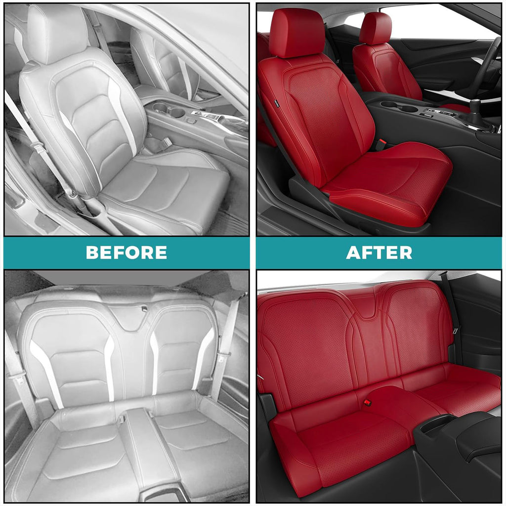 Custom Fit Seat Covers for Chevy Camaro Coupe (LT/LS/RS/SS)(2016-2025) – Full Set, Waterproof Faux Leather