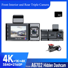 Load image into Gallery viewer, 2025 New Car Dash Cam - 3 Views, 4K+1K Resolution, High-Quality Night Vision, Wi-Fi & GPS