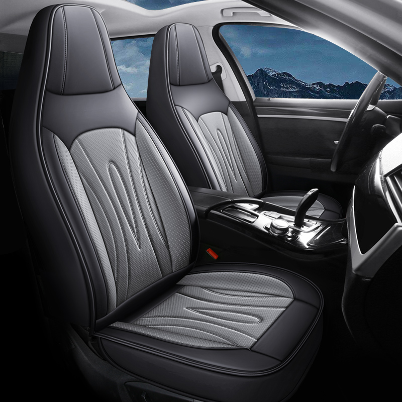 High-Back Leather Car Seat Covers, Waterproof, Airbag Compatible, for Cars, SUVs, Trucks, and Vans