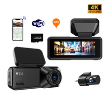 Load image into Gallery viewer, 2025 New 4K Dash Cam Front and Rear with WiFi & GPS, Mini Hidden Car Camera Recorder