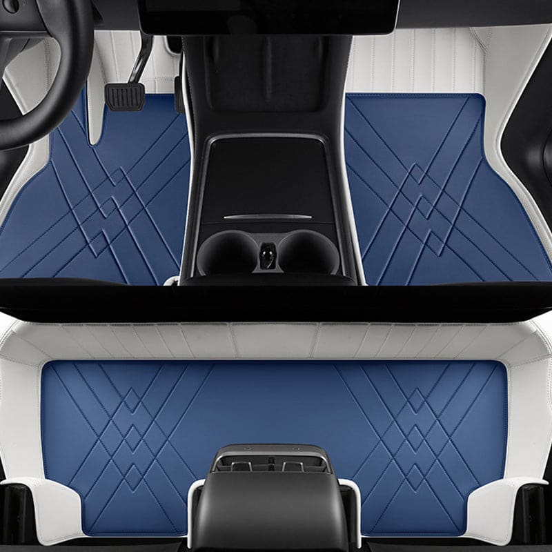 Amancarport for Tesla Model X 2016-2021(5-7 Seats) Luxury Leather All-Weather Floor Mats