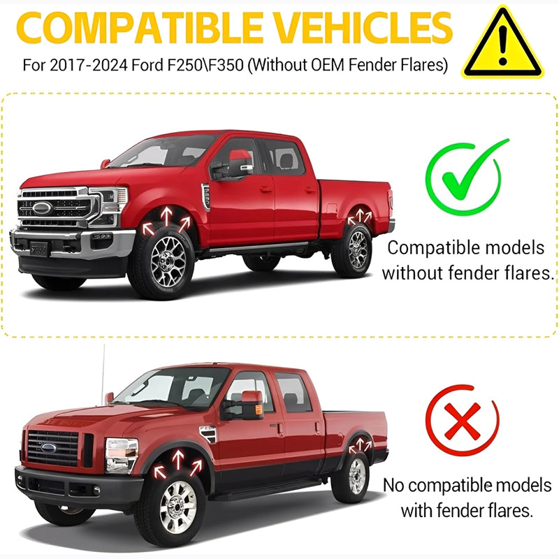 Mud Flaps for 2017-2024 Ford F-250 F-350 (4PCS) - Front & Rear Splash Guards