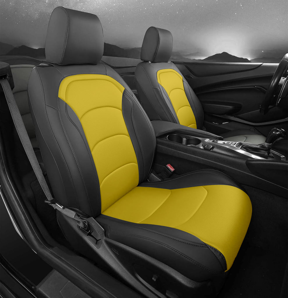 Custom Fit Seat Covers for Chevy Camaro Coupe (LT/LS/RS/SS)(2016-2025) – Full Set, Waterproof Faux Leather