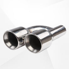 Load image into Gallery viewer, Dual 2.5" Inlet to Quad 4" Outlet H-type Exhaust Tips – Dual Wall, Slant Cut, Stainless Steel