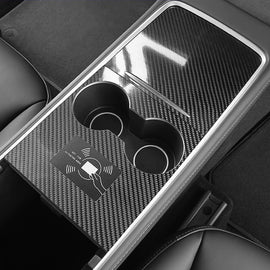 Real Carbon Fiber Center Console Trim Panel Cover For Tesla Model 3 Y