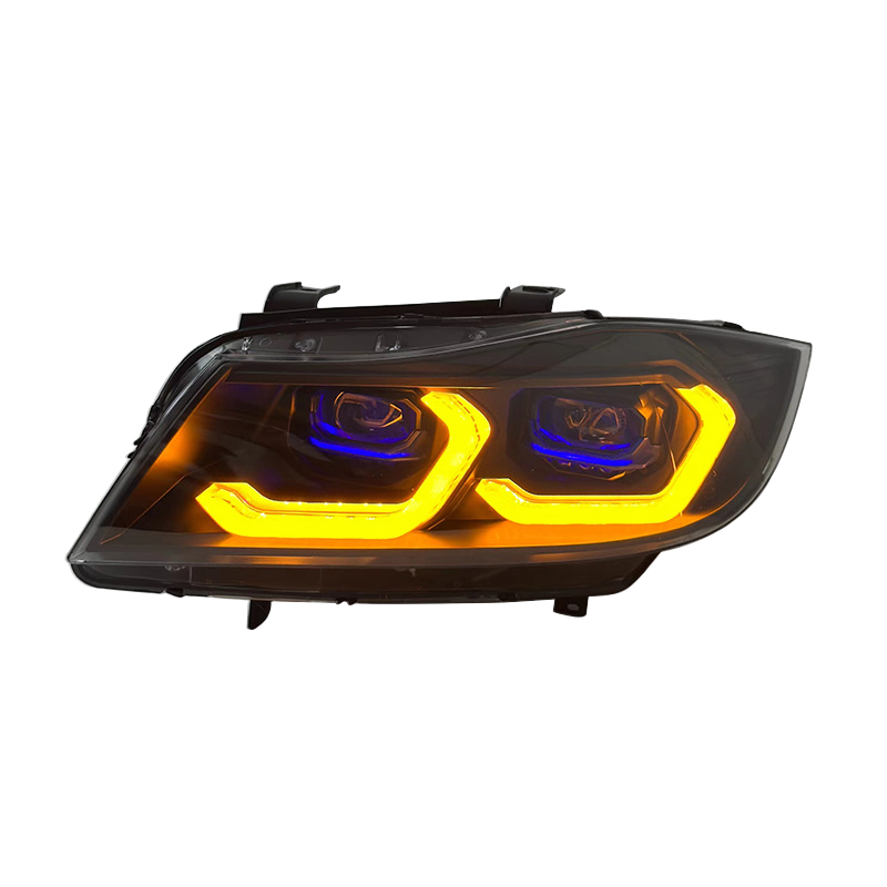 Laser Style LED Headlights for 2005–2012 BMW E90/E91 3 Series – Dual Projector with Amber/White DRL