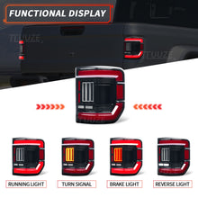Load image into Gallery viewer, LED Tail Lights for Jeep Gladiator JT 2019–2025 – Black Housing, Red Lens, Plug & Play