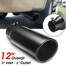 Load image into Gallery viewer, Universal Diesel Truck Angled Black 4 inch Inlet 5 inch Outlet Exhaust Tip Stainless Steel