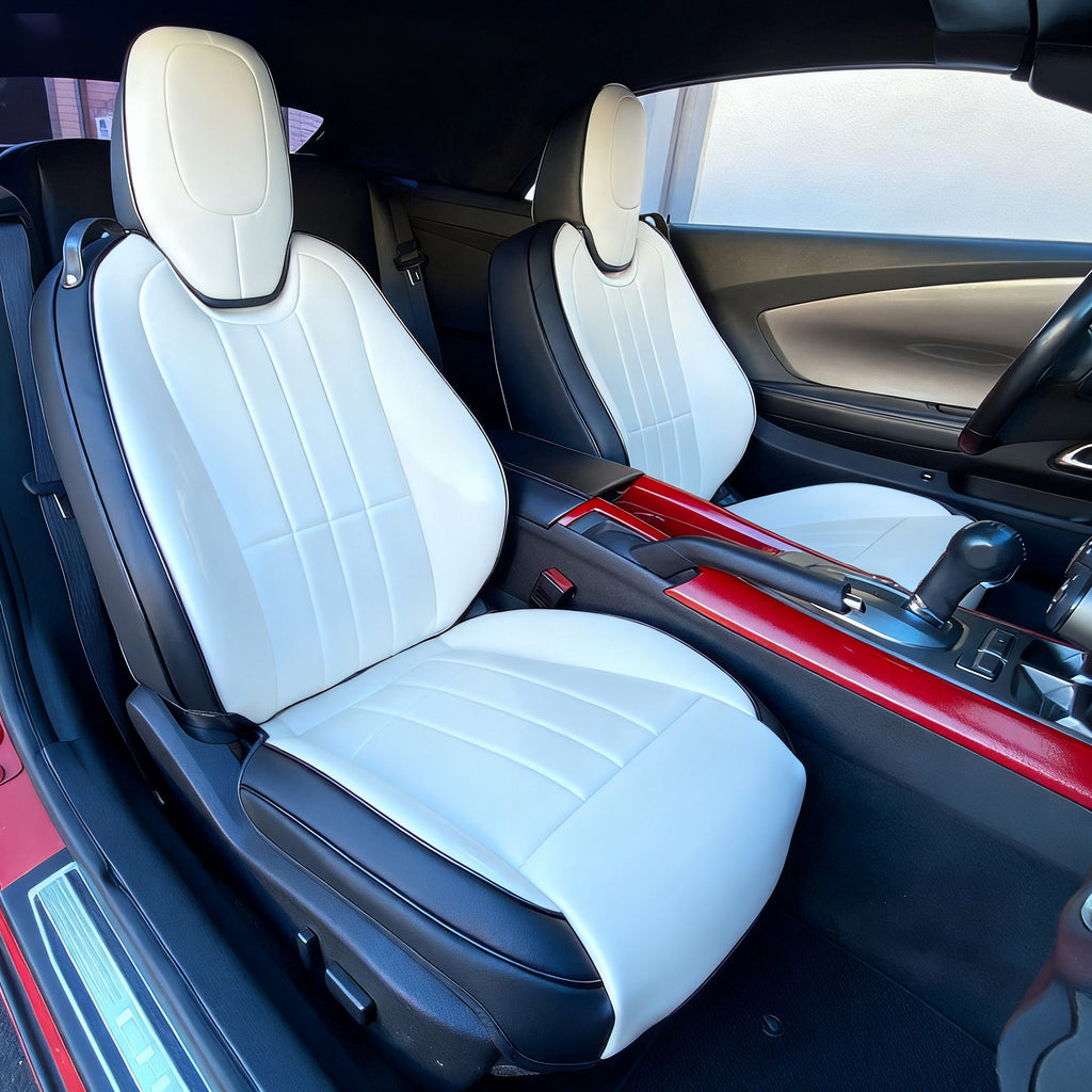 Chevy Camaro Coupe Seat Covers (2010–2015, LT/LS/RS/SS) – Custom Fit Full Set, Waterproof Faux Leather