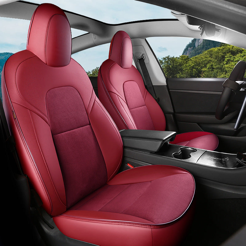 Custom Alcantara Leather Seat Cover For Tesla Model 3/Highland/Y/Juniper (2016-2025) - Full Set