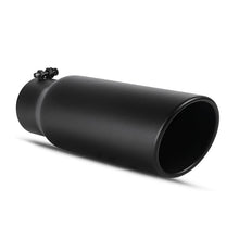 Load image into Gallery viewer, Universal Diesel Truck Angled Black 4 inch Inlet 5 inch Outlet Exhaust Tip Stainless Steel