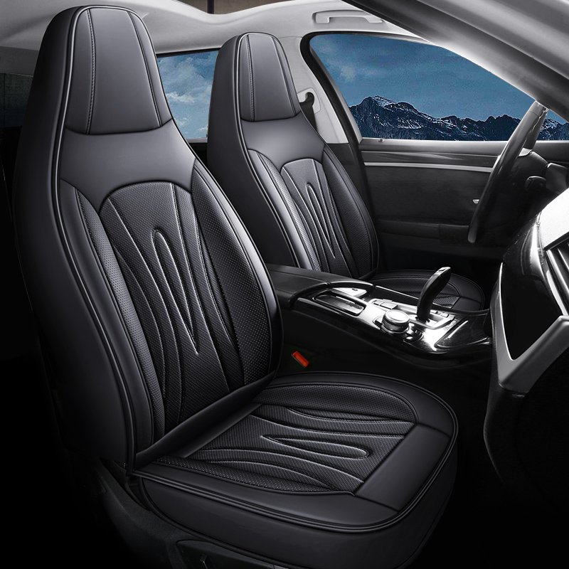 High-Back Leather Car Seat Covers, Waterproof, Airbag Compatible, for Cars, SUVs, Trucks, and Vans