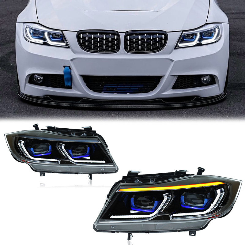 Applicable to 2005-2012 BMW 3 Series E90 LED Lens Headlights Assembly Upgrade Version, Streamer Turn Signal