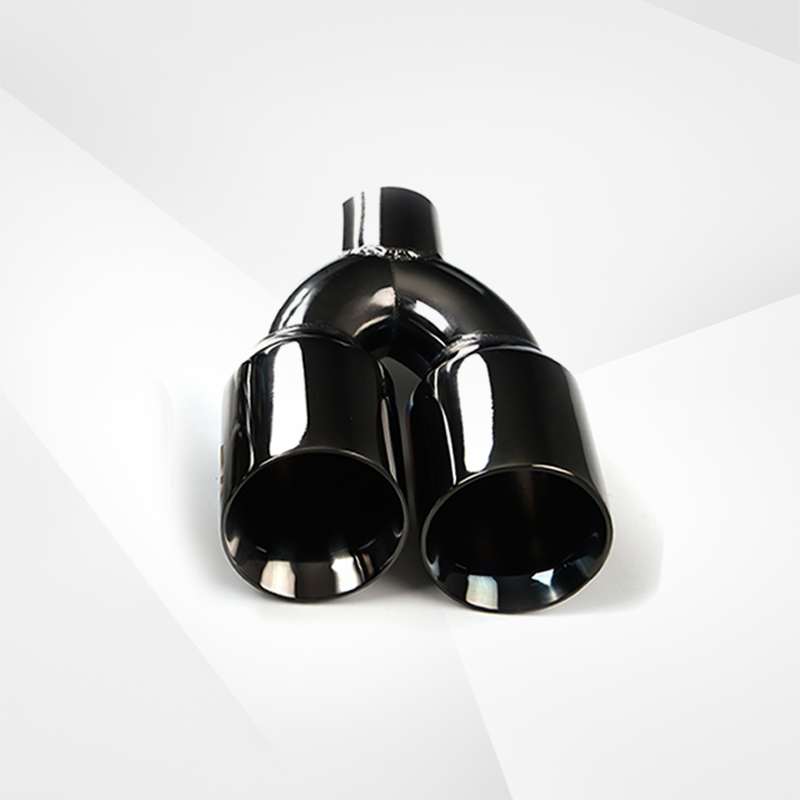 Dual Slant-Cut Stainless Steel Exhaust Tip – 10" Long Blue, Black, Silver Universal Bolt-On Exhaust Pipe