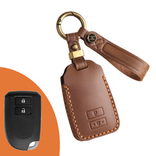 Load image into Gallery viewer, Genuine Leather Key Fob Cover for Toyota Tundra, Sequoia, Sienna, Camry, Corolla, Highlander, Prius Prime, RAV4 Prime, C-HR