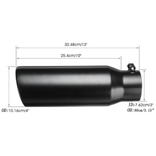 Load image into Gallery viewer, Universal Diesel Truck Angled Black 4 inch Inlet 5 inch Outlet Exhaust Tip Stainless Steel
