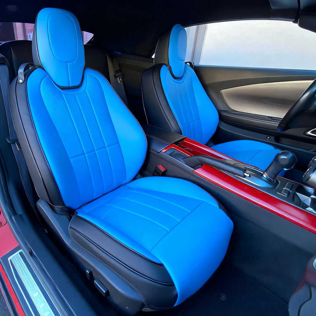 Chevy Camaro Coupe Seat Covers (2010–2015, LT/LS/RS/SS) – Custom Fit Full Set, Waterproof Faux Leather