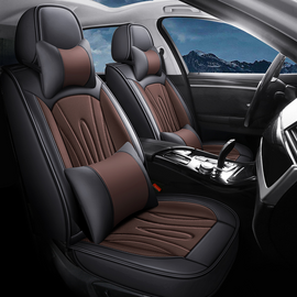 High-Back Leather Car Seat Covers, Waterproof, Airbag Compatible, for Cars, SUVs, Trucks, and Vans