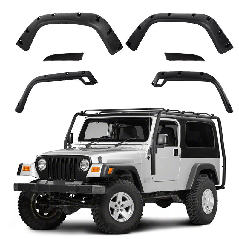 Fender Flares Compatible for 1997-2006 Jeep Wrangler TJ & LJ Off-Road Front & Rear Wheel Flares 4 PCS Set