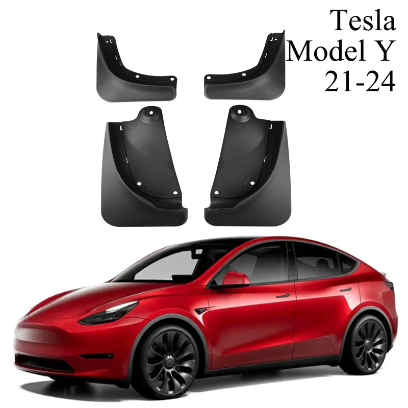 Mud Flaps for Tesla Model Y 2021-2025 - Front and Rear Splash Guards Mud Flaps, 4PCS Fender Flares Set