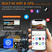 Load image into Gallery viewer, 2025 New 4K Dash Cam Front and Rear with WiFi & GPS, Mini Hidden Car Camera Recorder