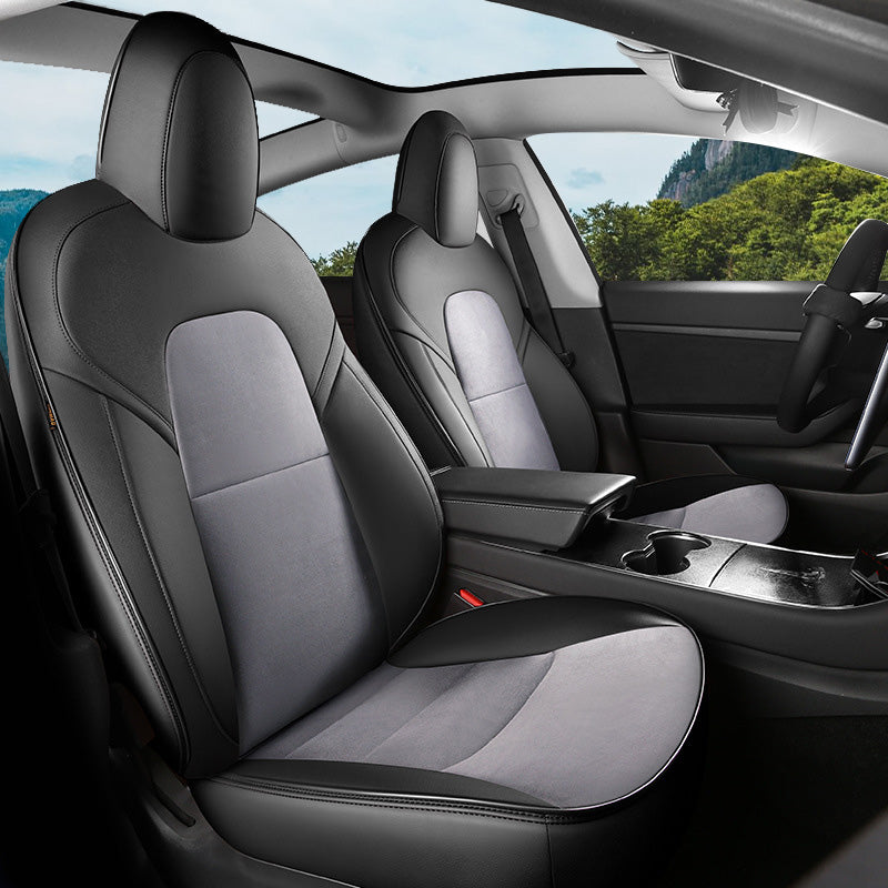 Custom Alcantara Leather Seat Cover For Tesla Model 3/Highland/Y/Juniper (2016-2025) - Full Set
