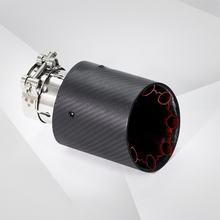 Load image into Gallery viewer, Universal Carbon Fiber Red Polygonal Aluminum Alloy Exhaust Tail Throat