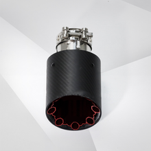 Load image into Gallery viewer, Universal Carbon Fiber Red Polygonal Aluminum Alloy Exhaust Tail Throat
