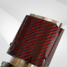 Load image into Gallery viewer, 4" Red Carbon Fiber Exhaust Tip – Universal Fit, 3.5″–4.5″ Size Options | Modified Car Upgrade
