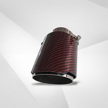Load image into Gallery viewer, 4" Red Carbon Fiber Exhaust Tip – Universal Fit, 3.5″–4.5″ Size Options | Modified Car Upgrade