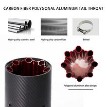 Load image into Gallery viewer, Universal Carbon Fiber Red Polygonal Aluminum Alloy Exhaust Tail Throat