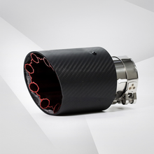 Load image into Gallery viewer, Universal Carbon Fiber Red Polygonal Aluminum Alloy Exhaust Tail Throat