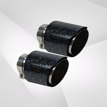 Load image into Gallery viewer, Universal Carbon Fiber Forged Pattern Exhaust Tip - Multicolor Stainless Steel Tailpipe Upgrade