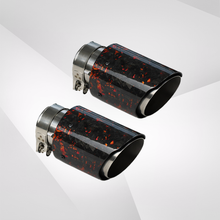 Load image into Gallery viewer, Universal Carbon Fiber Forged Pattern Exhaust Tip - Multicolor Stainless Steel Tailpipe Upgrade